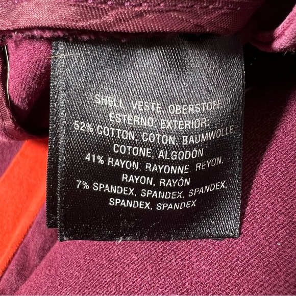 Anthropologie The Essential Slim Burgundy Red Stripe Chino Pants Size 4 - Picture 9 of 10